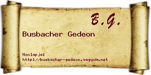 Busbacher Gedeon névjegykártya